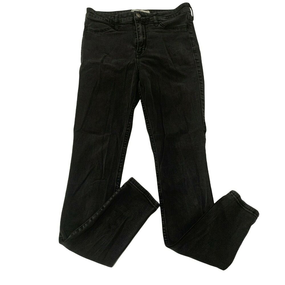 Hollister Womens Skinny Jeans Black Charcoal Size 5 W27L29 Stretch Mid Rise - Picture 1 of 7